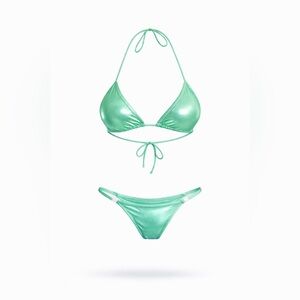 Mint Green 💎 Bikini Competition Suit | Stage Fitness Swimwear | CUSTOM SMALL